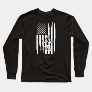 Firefighter in American Flag Long Sleeve T-Shirt